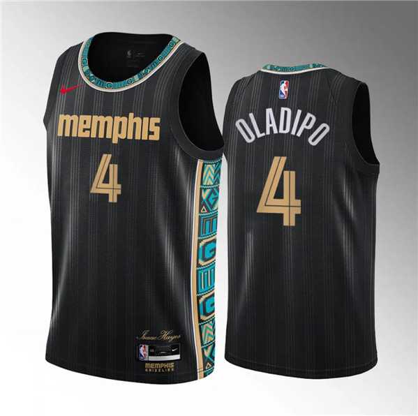 Mens Memphis Grizzlies #4 Victor Oladipo Black City Edition Stitched Jersey Dzhi->->NBA Jersey